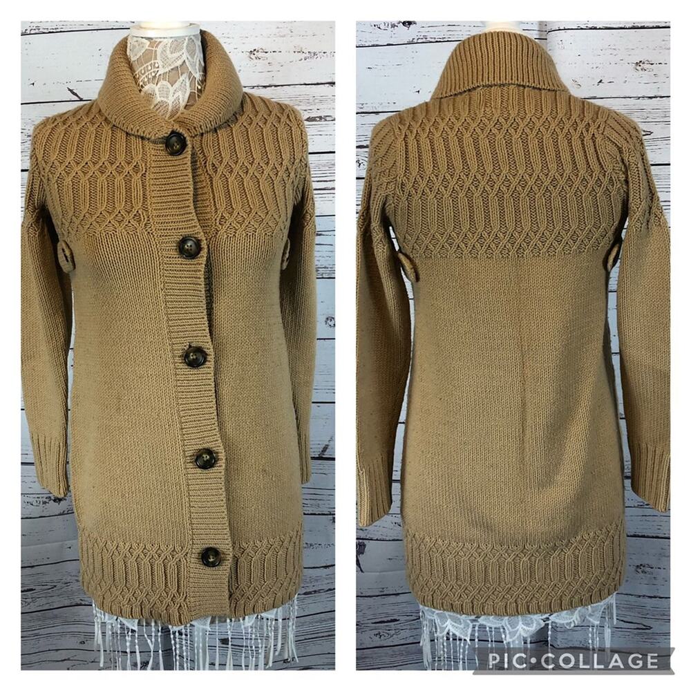 Gap kids cable knit long sweater Cardigan shawl collar size XL